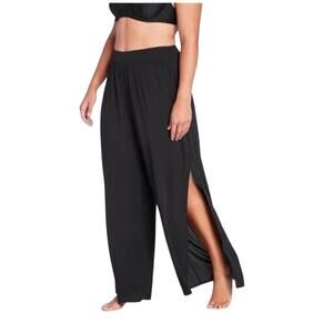 KONA SOL NWT $25 Black Swimwear Cover-up Side Slit Pants Size S